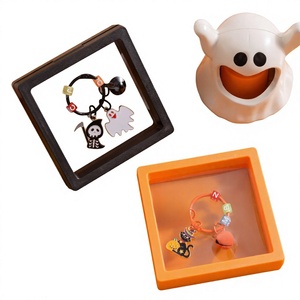 Éxito de ventas transfronterizo: Llavero de aleación con pintura efecto goteo, estilo americano, con diseño de fantasma, diablillo, calabaza y sombrero de bruja, regalo de Halloween - Product Image 1