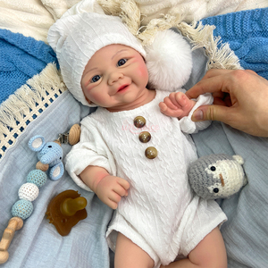 <span class=keywords><strong>Muñeca</strong></span> Bebé Reborn de Silicona Realista de 43 cm con Material de Silicona Suave y Elástica, Sonrisa Dulce Realista para Accesorios de Fotografía - Product Image 4
