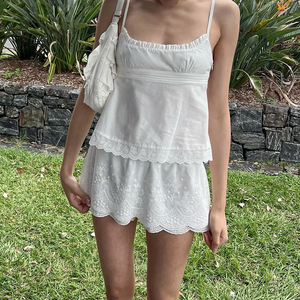 Camisola Y2K con Pliegues y Encaje, Estilo Dulce y Minimalista, Color Sólido, Combinable con Todo, Sin Mangas, para Mujer, Venta al Por Mayor - Product Image 2