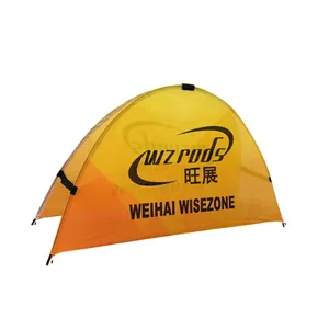 Weihai Wisezone уникальный дизайн наружная реклама Пользовательский логотип 2 метра для игры в гольф горизонтальный выдвижной баннер