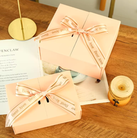 Coffret cadeau personnalisé, ensemble complet de maquillage, boîte rigide à double porte, recyclable, emballage cosmétique haut de gamme, couleur vive, avec ruban pour attacher