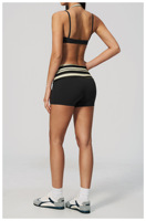 Nouvel ensemble de tenue de yoga en Spandex/Nylon à pois, débardeur à col halter, design deux pièces, ensemble de sport à séchage rapide pour la course à pied