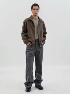 Pantalones de Lona Vintage con Paneles y Remaches, Corte Holgado, Color Marrón Oscuro, Diseño Personalizado del Fabricante, Pantalones Casuales de Carpintero para Hombre, Impermeables - Product Image 6