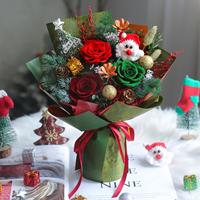 Cadeaux de Noël Lovebay, bouquet de fleurs séchées réelles au toucher naturel, fleurs éternelles, roses préservées