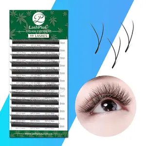 LashPlus Supplier Individual Eyelashes Wholesale Mink Eyelash Lashes Extension YY Lash Super Matter Black Korean Pbt Fiber