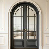 Building Solution Apartment French Retro Grille Moisture Proof Mildew Resistant Silent Hardware Aluminum Glass Casement Door