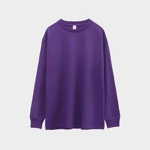 High Quality Wholesale Blank Pullover Tees Custom Logo 230Gsm Cotton Streetwear <b>Drop</b> Shoulder Long Sleeve Fashion - Product Image 4