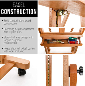 Nhiệm Vụ Nặng Nề Thêm Lớn Có Thể Điều Chỉnh H-Khung Mạnh Mẽ Bằng Gỗ Sồi Phòng Thu Giá Vẽ Cho Bức Tranh - Product Image 4