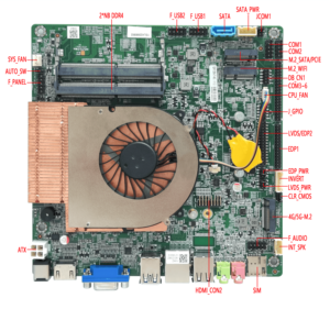 Placa Base Mini ITX <span class=keywords><strong>Intel</strong></span> de 12.ª Generación Económica con CPU <span class=keywords><strong>Core</strong></span> <span class=keywords><strong>I7</strong></span>, 2 LAN, 2.8G, 6*Com, DDR4, VGA, X86, Integrada, Industrial, para Kiosco - Product Image 2