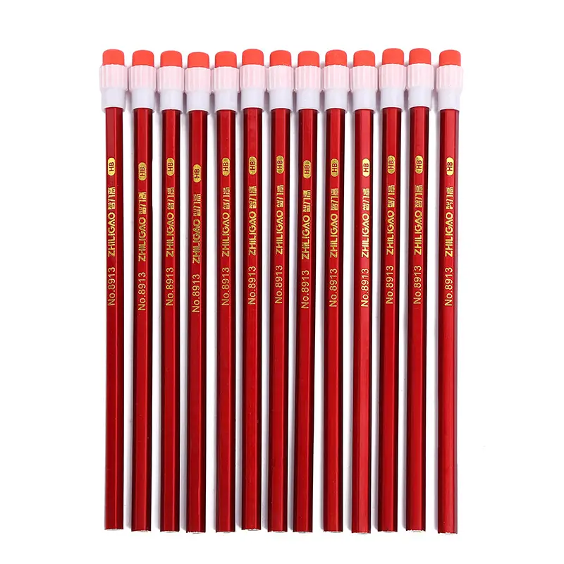 popular big head red-black Classical design HB pencil 12 pieces set Hexagonal rod customization acceptable pencil