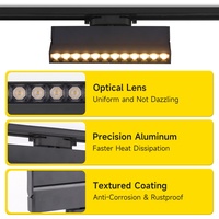 Lumières de rail pliables au design moderne, corps en aluminium noir, éclairage de rail carré à montage en surface pour supermarché intérieur