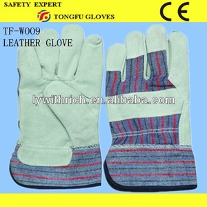 Guantes de trabajo de cuero de vaca duraderos y resistentes Guantes de soldadura protectores de cuero dividido de doble palma para aplicaciones de limpieza - Product Image 5