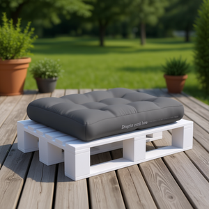 Cojín de poliéster para exteriores de 22.8x22.8x3.9 pulgadas, cuadrado, color antracita, resistente a los rayos UV, para asiento de palé. - Product Image 2