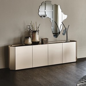 Buffet en bois massif de style italien armoire d'entrée moderne de luxe meuble de séparation de pièce minimaliste pour couloirs salons - Product Image 1