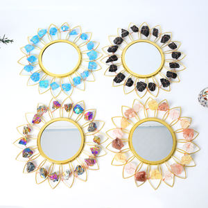 Miroirs en pierres naturelles brutes en gros, bijoux en quartz <span class=keywords><strong>de</strong></span> haute qualité, artisanat en cristal pour la décoration intérieure - Product Image 3