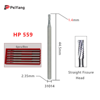 1 pièce Fraise en carbure de tungstène HP pour laboratoire dentaire, à tête droite pour fissures, outil de laboratoire