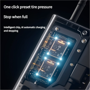 कार साइकिल मोटर साइकिल के लिए Hf221 टायर इंफ्लेवेटर डुअल-स्क्रीन एलईडी लाइट ऑटो बंद फ़ंक्शन कंप्रेसर - Product Image 4