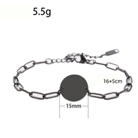 Bracelet Ywyougang tendance en acier inoxydable, à deux trous, avec maillons trombones, personnalisable, couleur argent, le plus vendu