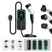 PRTDT Nouveau chargeur portable de type 1 EV 3.5-11.5kW Boîtier de charge AC monophasé Écran LCD 2.4 pouces Courant de sortie 48A MAX IP65