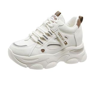Chaussures <span class=keywords><strong>pour</strong></span> femmes 2025, style montantes, nouvelle collection printemps-automne, baskets blanches polyvalentes, cuir souple, montantes, sport, semelle épaisse - Product Image 1