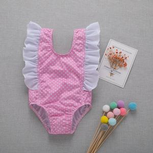Traje de Baño para Niñas Pequeñas, Estilo Hawaiano, Secado Rápido, Push-Up, Bikini Sólido con Estampado Bonito, Servicio OEM, 3-10 Años - Product Image 2