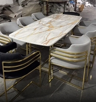 Le plus récent comptoir haut chaise de luxe or en acier inoxydable chaise de Bar velours tabouret de Bar pour hôtel maison Pub mariage
