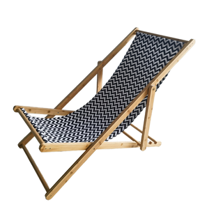 كرسي شاطئ قابل للطي مع قماش قابل للتعديل، مصنوع من الخيزران، مناسب للاستخدام الداخلي والخارجي، كرسي استرخاء مريح للشاطئ - Product Image 2