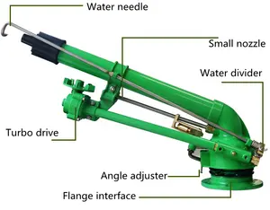 Pistola spray agrícola, 50 turbo vortex spray de irrigação agrícola sprinkler de longo alcance automático rotatório pistola de chuva grande