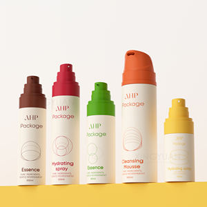 Ensemble de flacons cosmétiques en plastique personnalisés 50 ml 150 ml, sérum, <span class=keywords><strong>mousse</strong></span> nettoyante essentielle, flacon pulvérisateur, flacon pompe pour lotion, ensemble d'emballages pour soins de la peau - Product Image 1