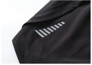 شورت رياضي رجالي مخصص من البوليستر والسباندكس مع بطانة ضاغطة 2 في 1 للجري واللياقة البدنية مع شرائط عاكسة - Product Image 5