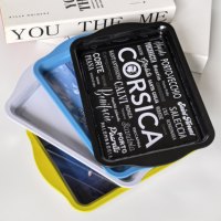 Plateau à rouler portable en métal laqué, avec logo personnalisé, pour tabac et accessoires de fumeur