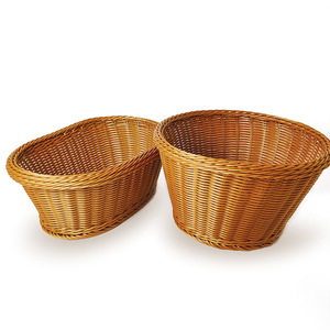 Woven Rattan Storage Basket Rectangle Handmade Food Container Fruit Platter Desktop Snack Basket <b>Vegetable</b> Basket Supermarket - Product Image 2