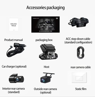 1080P 4K Dual Lens IPS Dashcam met WiFi, voor/achter OLED display, nachtzicht, black box video recorder, 1 jaar garantie