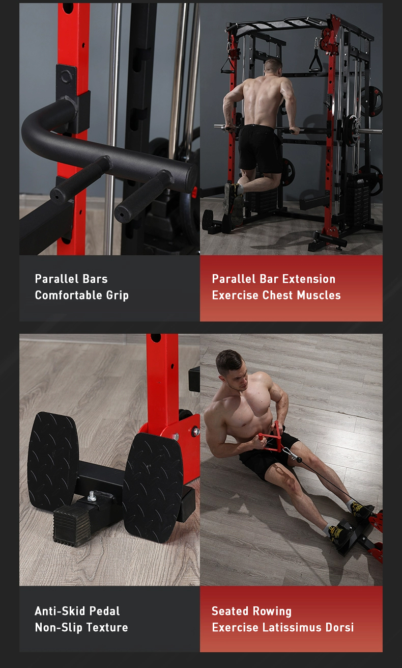 Gym Power Rack Equipment Squat Rack Functional Home Set Multi Function Weight Smith Machine for Sale