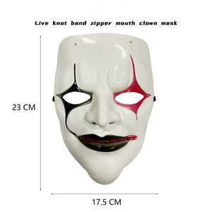 Vente en gros <span class=keywords><strong>de</strong></span> masque d'Halloween avec bande <span class=keywords><strong>de</strong></span> nœuds en direct Masque <span class=keywords><strong>de</strong></span> <span class=keywords><strong>clown</strong></span> à fermeture éclair en plastique pour décoration <span class=keywords><strong>de</strong></span> fête - Product Image 3