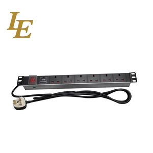 PDU de Aluminio de Alta Calidad, 1U, 6 Vías, 13A, para Rack de 19 Pulgadas, Montaje Horizontal, Regleta de Alimentación para Rack - Product Image 1