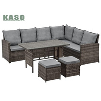 Ensemble de canapés en rotin synthétique tressé pour hôtel, design moderne et imperméable, pour patio, villa, resort, jardin, meubles de jardin en rotin, ensemble de canapés d'extérieur