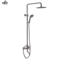 Ensemble de mélangeur de colonne de douche, en acier inoxydable, 304 noir brossé de fabrication, chaude et froide