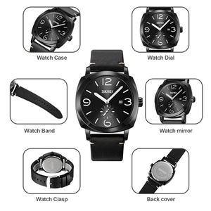 Reloj cronógrafo redondo para hombre, correa de cuero de lujo, reloj de cuarzo resistente al agua 30M - Product Image 2