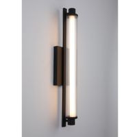 Applique murale LED moderne (fini noir/cuivre, abat-jour en verre côtelé)