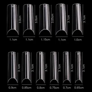 Professional 500個Square Half Cover False Nails Seamless Long Fake Fingernail Artificial Nail Art C Curved Tips