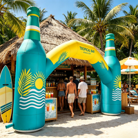 Arche gonflable avec deux piliers pour bouteilles de vin, arche d'entrée gonflable pour la promotion de marques de boissons et de bières, arche publicitaire pour événements