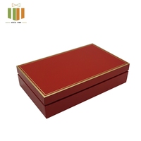 Caja de Regalo Navideña de Lujo Personalizada, Cartón Rígido Rojo, Empaque Festivo con Logotipo en Lámina Dorada, Venta al Por Mayor