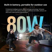 Luz de Relleno COB de Alta Potencia de 80W, Portátil, para Exteriores, Fotografía Profesional, Grabación de Video, Iluminación de Escenario, con Batería de Litio