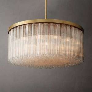 <b>Modern</b> Round Crystal Chandelier Gold Finish E27 LED Pendant <b>Light</b> Warm White 2700K <b>Living</b> <b>Room</b> <b>Ceiling</b> Lamp - Product Image 4