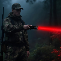 Lampe torche LED d'urgence extérieure à double source lumineuse (blanche et rouge), rotative, avec zoom, chargement rapide Type-C, étanche et résistante aux chutes