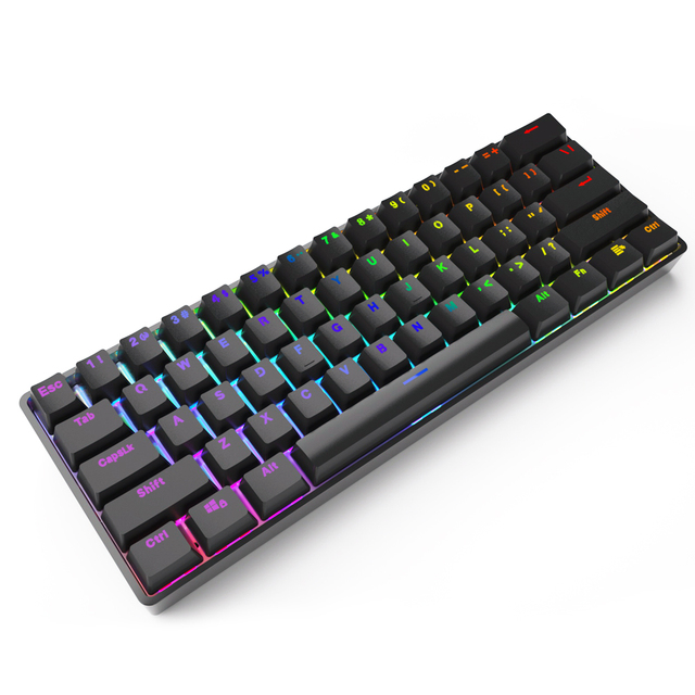 60% Mini Keyboard DK61S RGB Backlit Mechanical Keyboard 61 Keys Pc Wireless Keyboard
