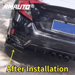 ชุดแต่งสปอยเลอร์คาร์บอนไฟเบอร์สำหรับกันชนหลังรถยนต์ 2 ชิ้น สำหรับ Honda Civic ปี 2016-2018 - Product Image 2