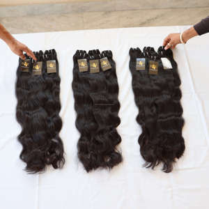 Extensions de cheveux humains vierges bruts non traités de type Temple Indien, alignées aux cuticules, en lots - Product Image 2
