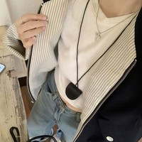 Model Baru Jaket Bomber Bergaris Dua Sisi Tipis Musim Semi Kerah Lipat Lengan Panjang Longgar Pendek Wanita